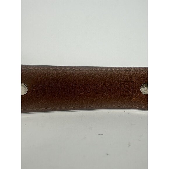 Fossil Brown Western Belt Leather w/ Silver Conchas & Buckle Small Boho - Picture 8 of 12